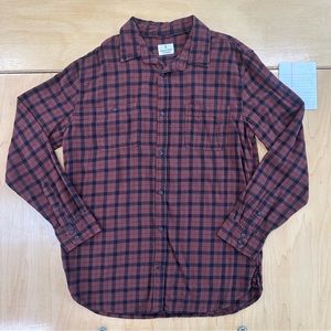 Mutual Weave Men’s Flannel Button Up - Size XLT - Burnt Orange/Black